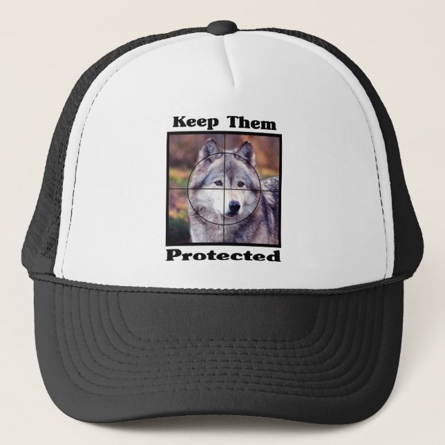 Gorra De Camionero Mantenlos protegidos - Lobo (Anverso)