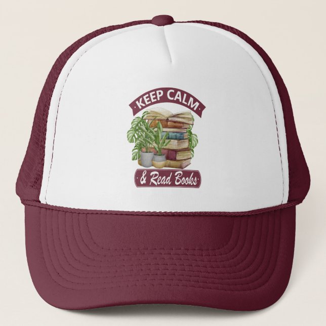 Gorra De Camionero Mantente tranquilo y lee un libro (Anverso)