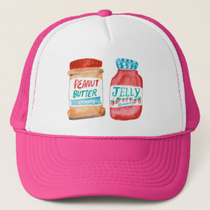 Gorra De Camionero Mantequilla de cacahuate y fresa, acuarela