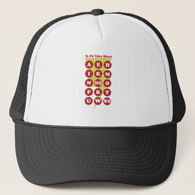 Gorra De Camionero Maorí Alphabet Learning Te Reo (Anverso)