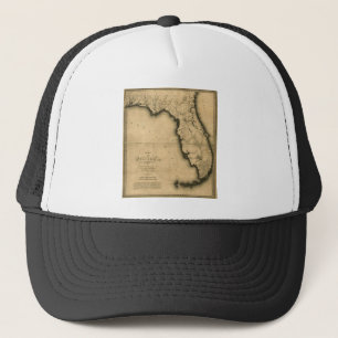 Gorra De Camionero Mapa 1823 de la Florida