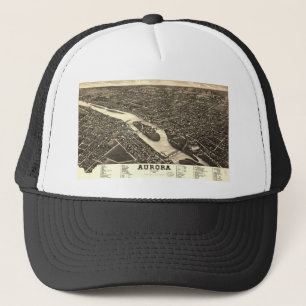 Gorra De Camionero Mapa 1882 de la opinión del ojo de pájaro de la
