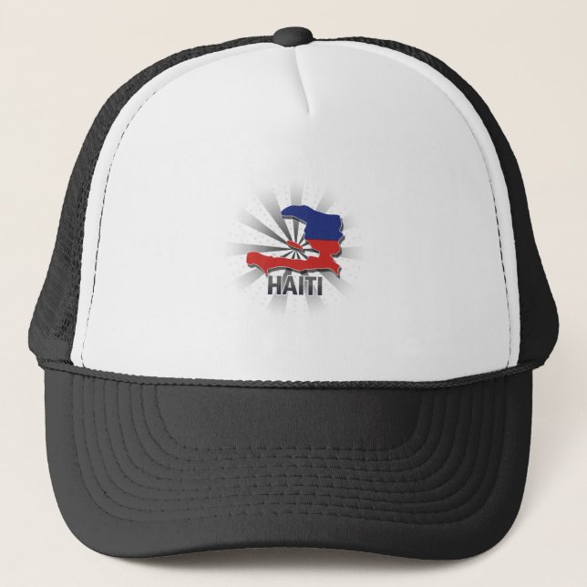 Gorra De Camionero Mapa 2,0 de la bandera de Haití (Anverso)