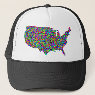 Gorra De Camionero Mapa abstracto de América