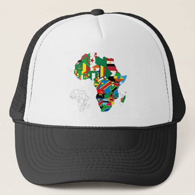Gorra De Camionero Mapa continente de la bandera de África (Anverso)