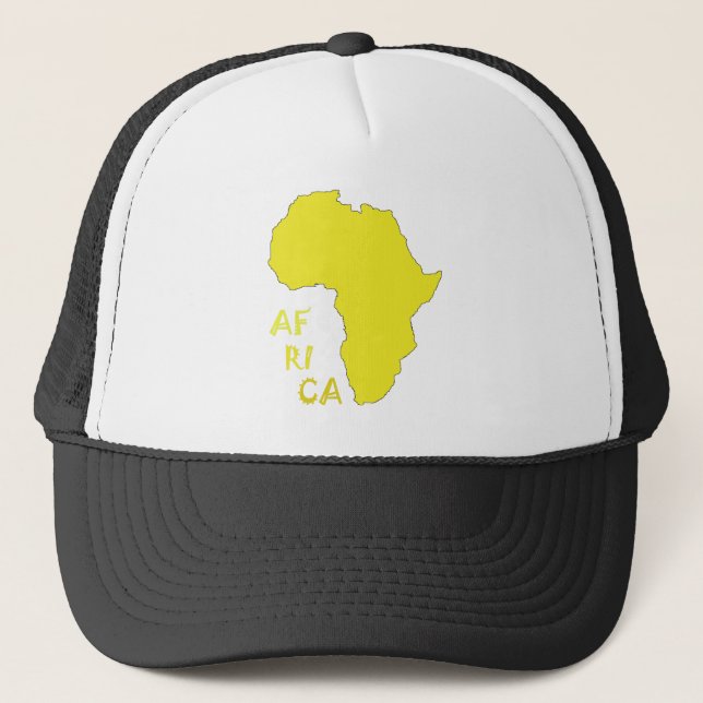 Gorra De Camionero Mapa de África Amarillo Divertido (Anverso)