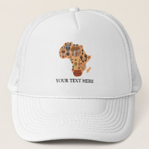 Gorra De Camionero Mapa de África con patrimonio cultural africano