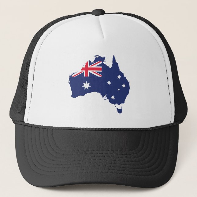 GORRA DE CAMIONERO MAPA DE AUSTRALIA Y BANDERA AZUL (Anverso)
