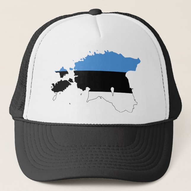 Gorra De Camionero Mapa de bandera de Estonia EE (Anverso)