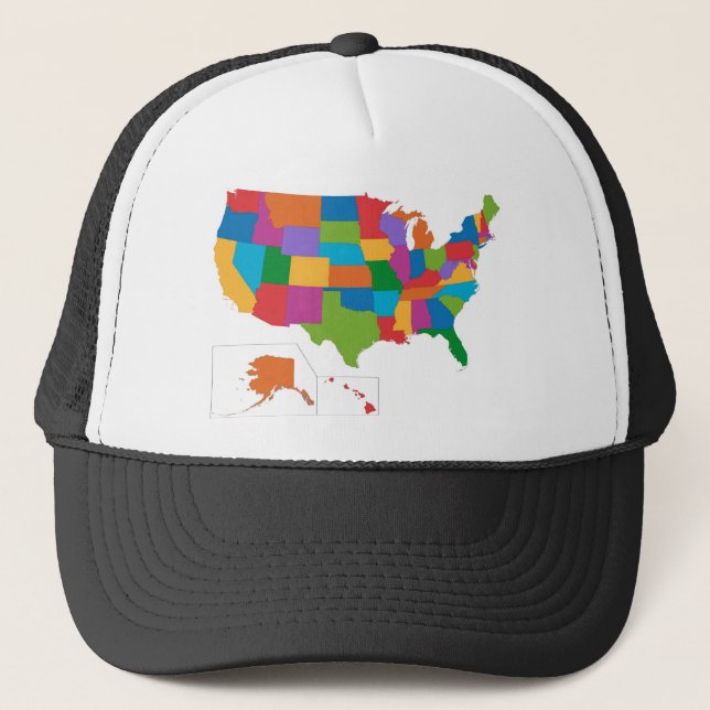 Gorra De Camionero Mapa de EE. UU (Anverso)