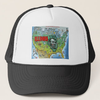 Gorra De Camionero Mapa de Illinois USA