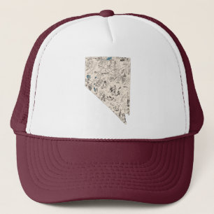 Gorra De Camionero Mapa de imágenes antiguas de Nevada