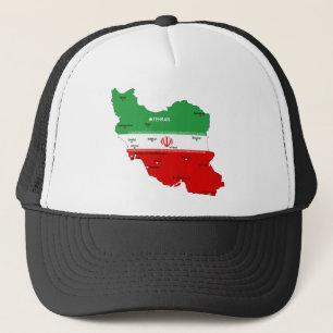 Gorra De Camionero Mapa de Irán con bandera y emblema