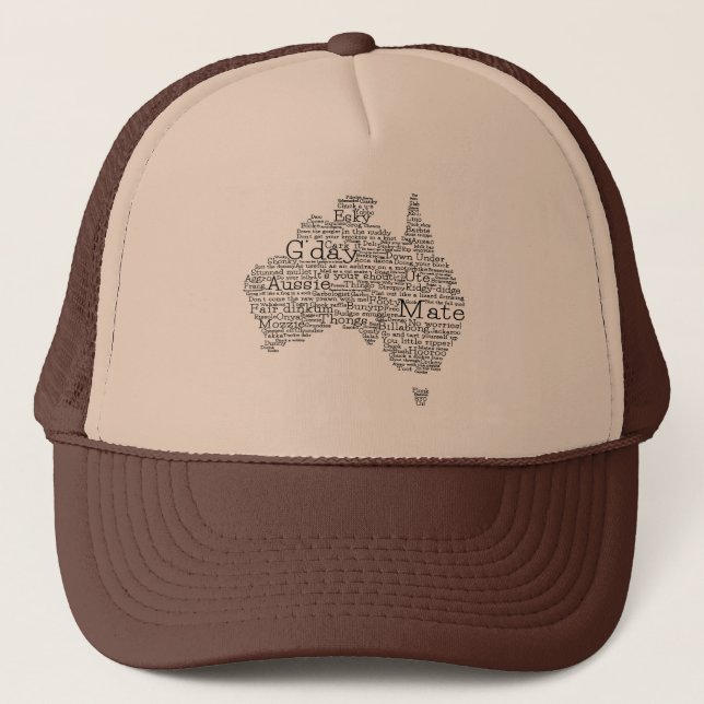 Gorra De Camionero Mapa de jerga de Australia (Anverso)