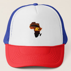 Gorra De Camionero Mapa de jirafas de época Papá Animales del Sur Saf