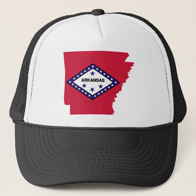 Gorra De Camionero Mapa de la bandera de Arkansas (Anverso)
