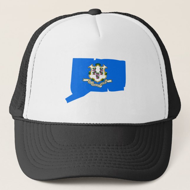 Gorra De Camionero Mapa de la bandera de Connecticut (Anverso)
