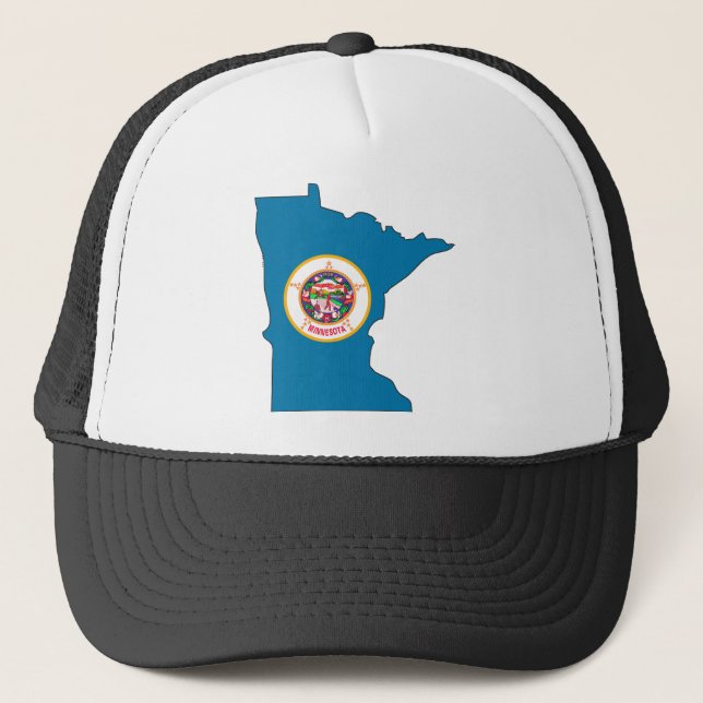 Gorra De Camionero Mapa de la bandera de Minnesota (Anverso)
