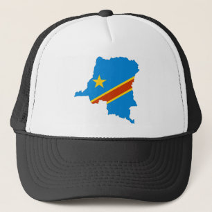 Gorra De Camionero mapa de la bandera de país de Zaire Congo