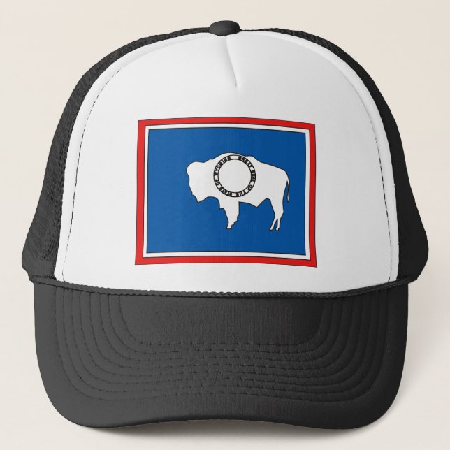 Gorra De Camionero Mapa de la bandera de Wyoming (Anverso)