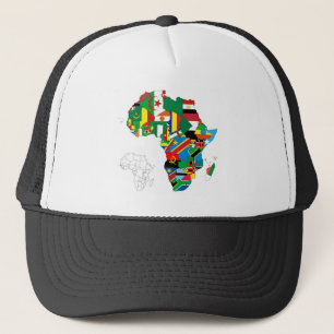 Gorra De Camionero Mapa de la bandera del continente africano