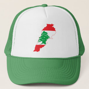 Gorra De Camionero Mapa de la bandera del Líbano VERDE