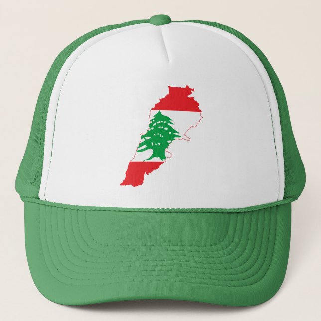 Gorra De Camionero Mapa de la bandera del Líbano VERDE (Anverso)