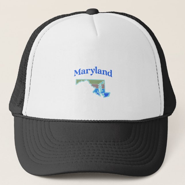Gorra De Camionero Mapa de Maryland (Anverso)