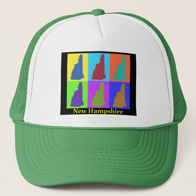 Gorra De Camionero Mapa de New Hampshire (Anverso)