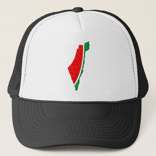 Gorra De Camionero Mapa de Palestina sandía símbolo de la libertad (Anverso)
