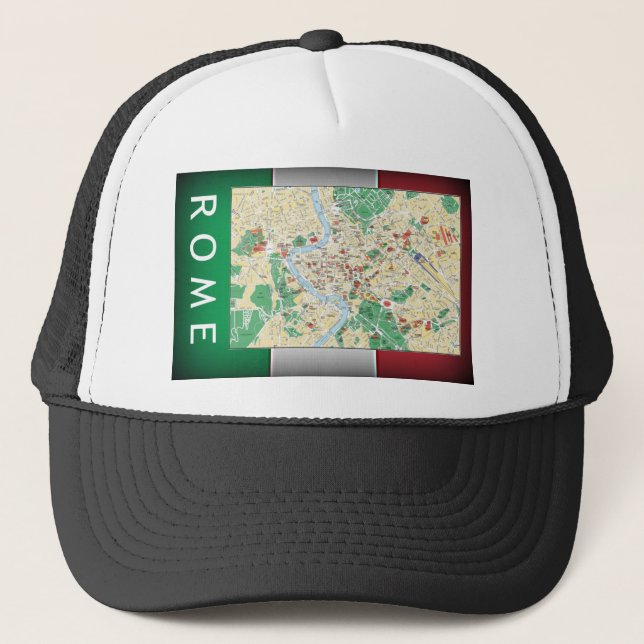 Gorra De Camionero Mapa de Roma (Anverso)