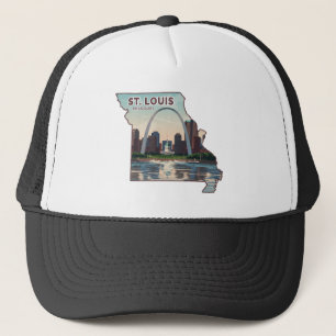Gorra De Camionero Mapa de San Luis Missouri