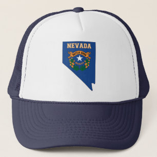 Gorra De Camionero Mapa de silueta de Nevada con forma de bandera est