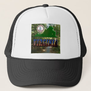 Gorra De Camionero Mapa de Virginia, sello de estado, texto de imagen