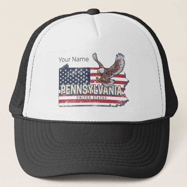 Gorra De Camionero Mapa del estado de Pennsylvania (Anverso)