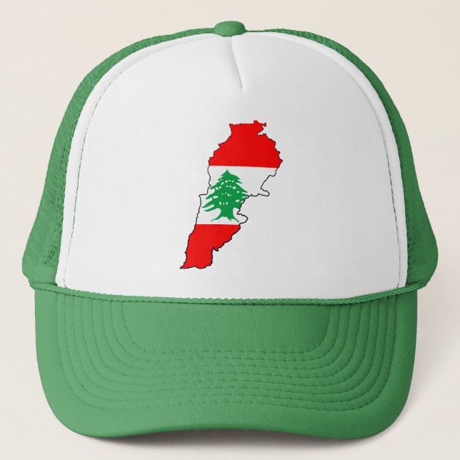 Gorra De Camionero Mapa del Líbano con bandera (Anverso)