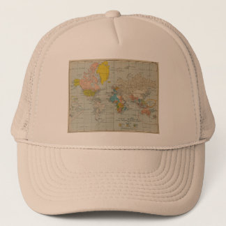Gorra De Camionero Mapa del mundo 1910 del vintage