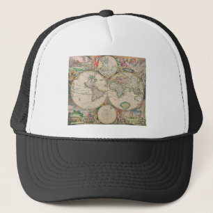 Gorra De Camionero Mapa del Mundo Antiguo