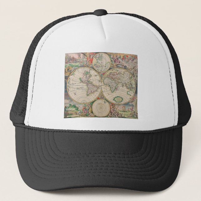Gorra De Camionero Mapa del Mundo Antiguo (Anverso)