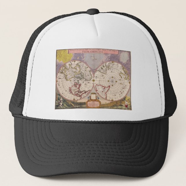 Gorra De Camionero Mapa del Mundo Antiguo (Anverso)