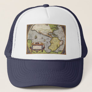 Gorra De Camionero Mapa del Mundo Antiguo de las Américas por Abraham
