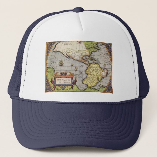 Gorra De Camionero Mapa del Mundo Antiguo de las Américas por Abraham (Anverso)