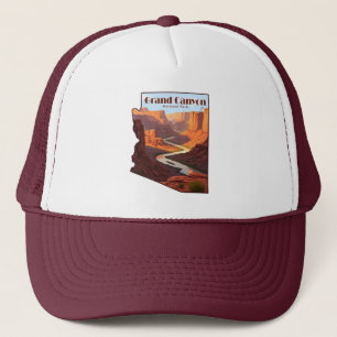 Gorra De Camionero Mapa del Parque Nacional del Gran Cañón en Arizona