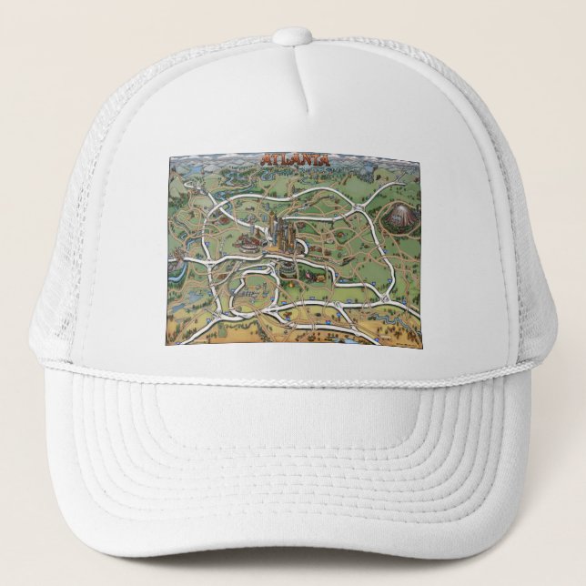 Gorra De Camionero Mapa del Personalizado de Atlanta Georgia (Anverso)