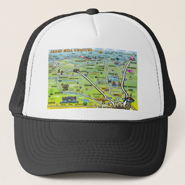Gorra De Camionero Mapa del Personalizado del país en las colinas de  (Anverso)