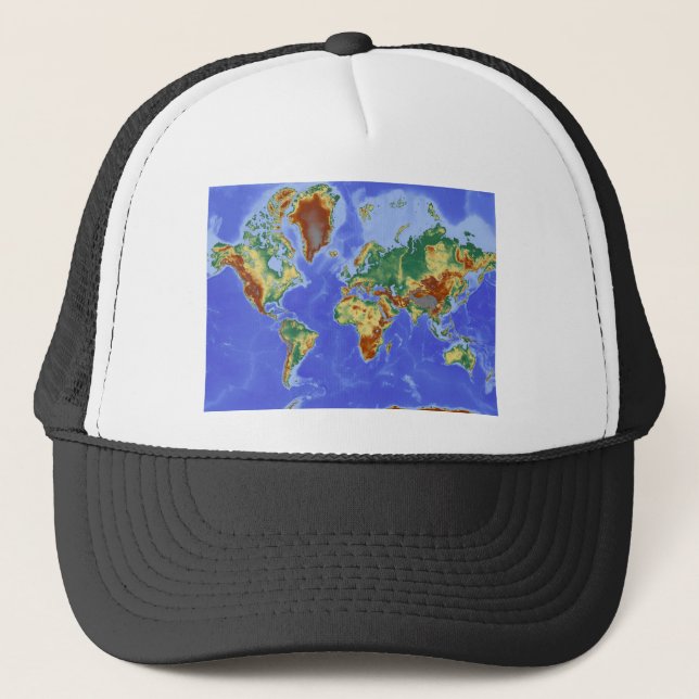 Gorra De Camionero Mapa internacional de la geografía mundial (Anverso)