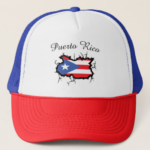 Gorra De Camionero Mapa mínimo de Puerto Rico Bandera nacional