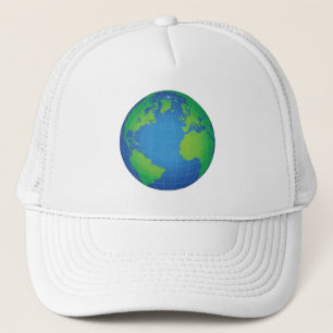 Gorra De Camionero Mapa mundial del planeta