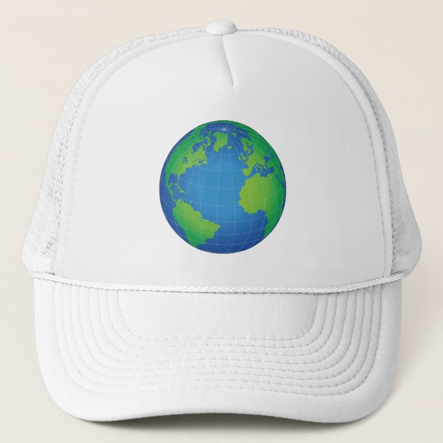 Gorra De Camionero Mapa mundial del planeta (Anverso)