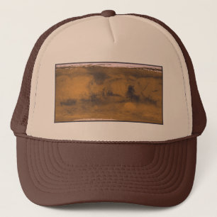 Gorra De Camionero Mapa mundial del planeta rojo de Marte por satélit